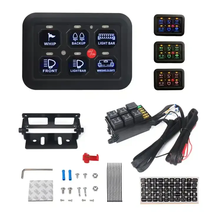 Bluetooth 6 Gang switch panel សម្រាប់បើកឡានពន្លឺសំរាប់ការគ្រប់គ្រង