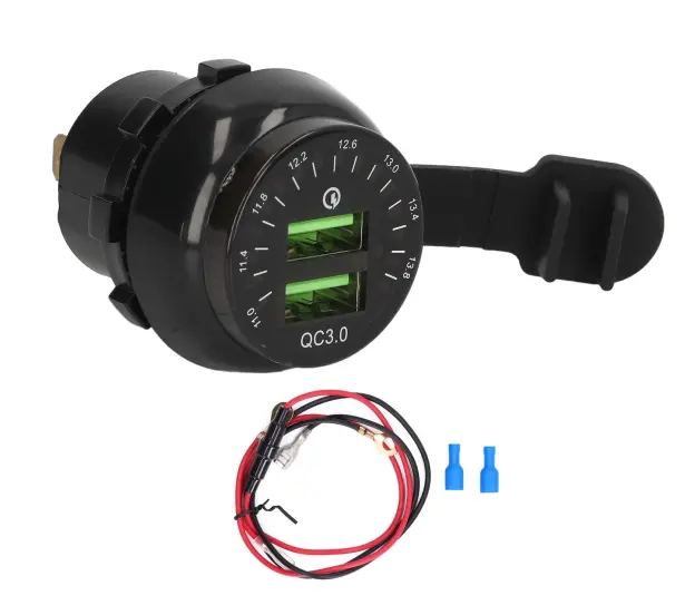 Quick Charge 3.0 Car Charger: 12V USB Socket with Voltmeter & Fast Charging