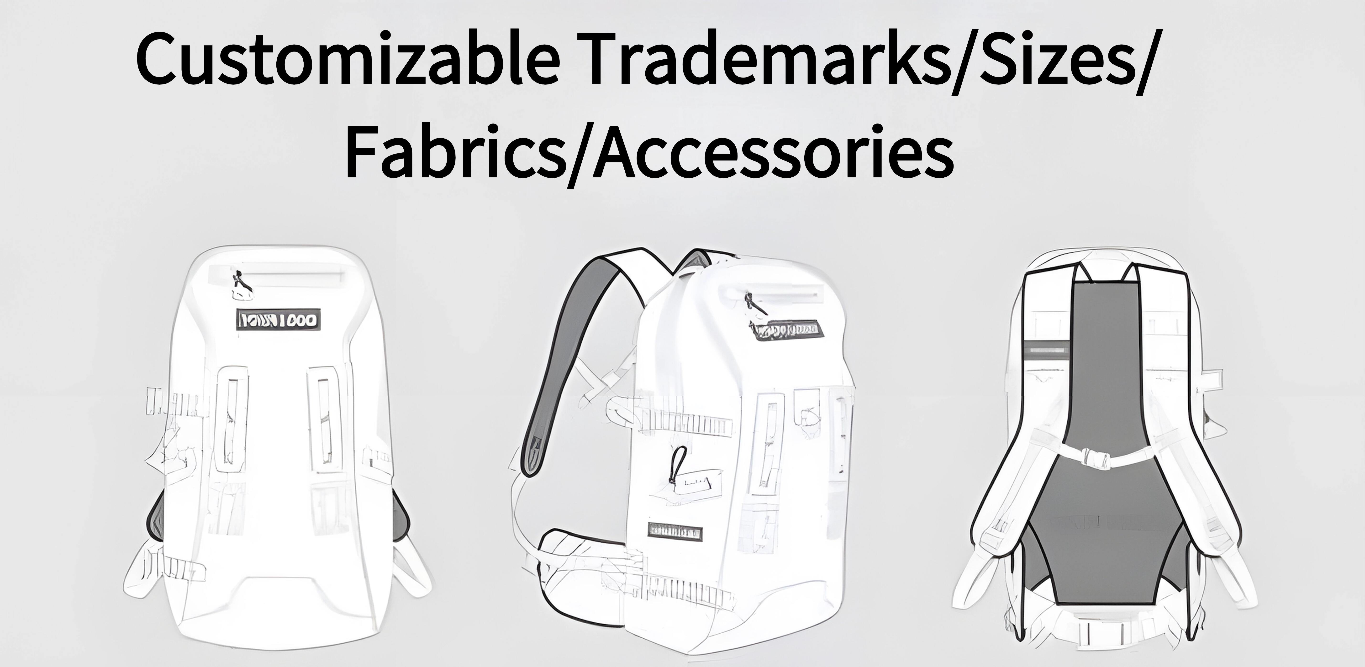 Marcas/tamanhos/tecidos/acessórios personalizáveis  