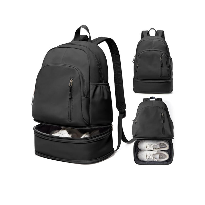 Mochila de Academia para Mulheres e Homens, Bolsa de Academia Leve com Compartimento para Sapatos, Mochila Esportiva Impermeável com Bolso para Itens Molhados