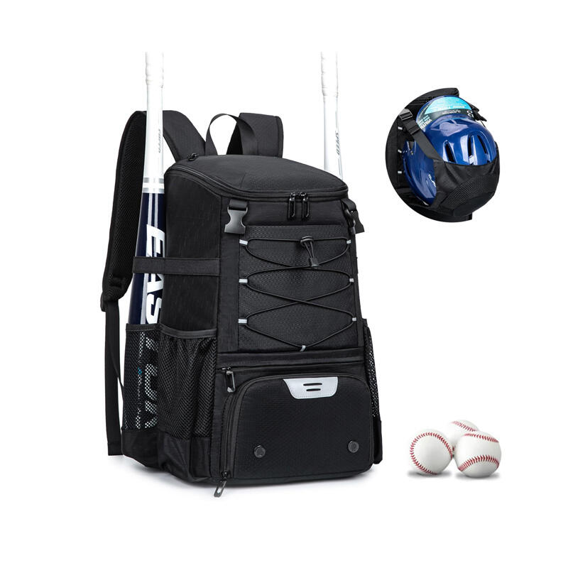 Bolsa de Beisebol para Jovens e Adultos, Mochila de Softball com Capacidade de 40L Grande, Mochila de Bastão com Compartimento para Sapatos e Suporte para Capacete Oculto