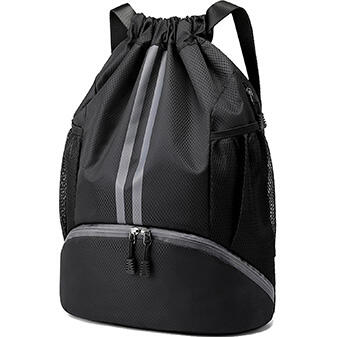 Mochila Esportiva com Cordão - Bolsa de Natação e Academia com Compartimento para Calçados e Bolso Impermeável para Mulheres e Homens