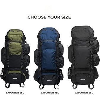 mochila de Marco Interno de 2.65L, 75L, 85L para Senderismo, Acampar, Excursiones, Incluye Cubierta para la Lluvia