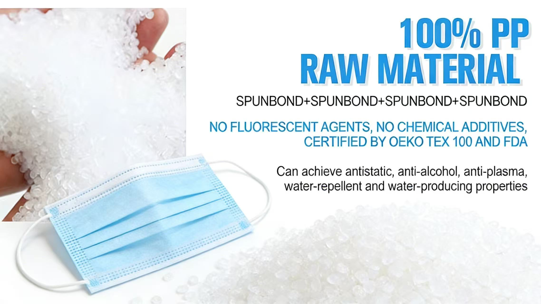 hydrophobic 100pp ss spunbond non woven fabric for face mask raw material-5