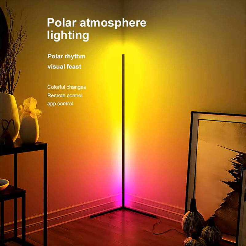 Chuse Modern Nordisk Regnbåge RGB Färgrik fjärrstyrda lampa Led hörnlampa Samtida atmosfär golvlampa Stående