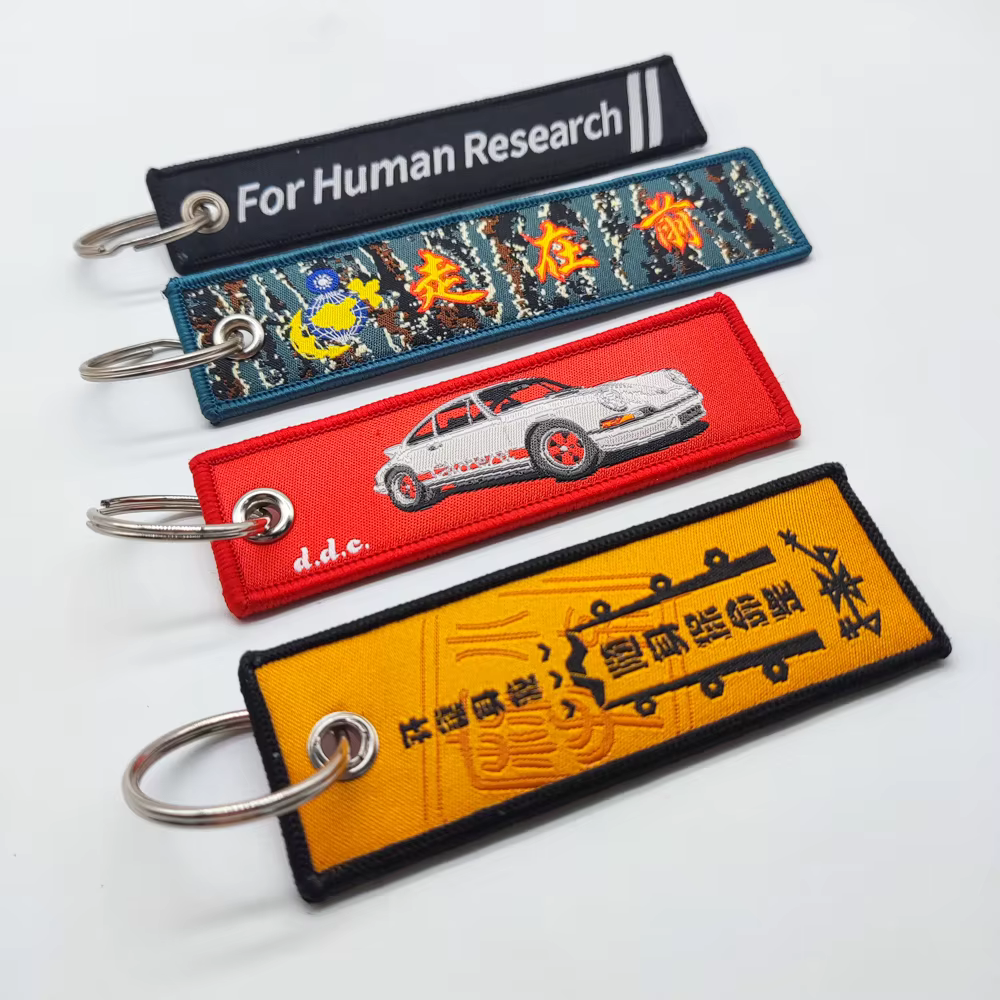 product custom fabric stitching lanyard keychain printing design lanyard car key chains key tags custom-4