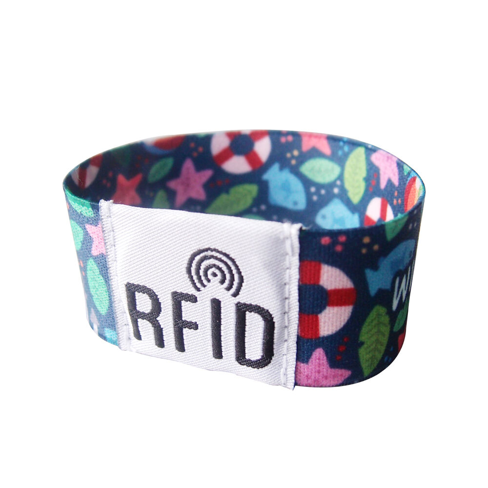 Customize RFID wristbands with brand logos for promotion.