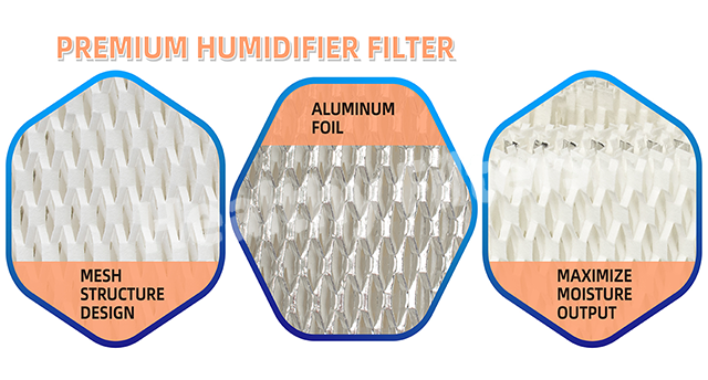 Customized Humidifier Filter Anti bacterial Wood Pulp Paper Wick Filter factory