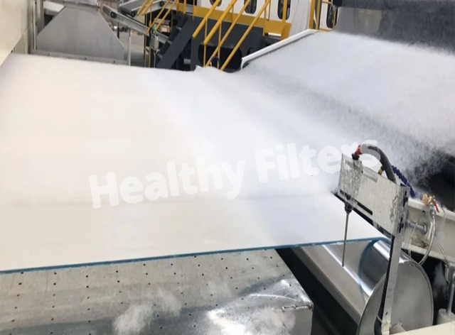 Filter Raw Material G3/G4 100% Es Material Fiber Nonwoven Fabric 25-50GSM Hot Air Cotton Cold Non-Woven Fabric factory