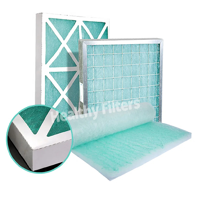 Glass Fibre Cotton G2 G3 Air Filter Paint Stop Media Filter High Efficiency Floor for Spray Booth Room factory