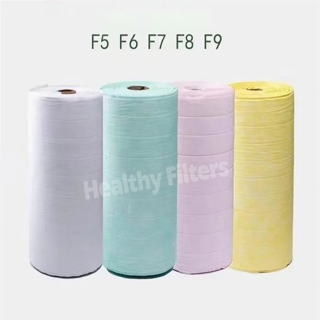 G4 F5 F6 F7 F8 F9 Synthetic Fiber Roll Pocket Filter Material Air Filter Paper Media for HVAC Ventilation factory