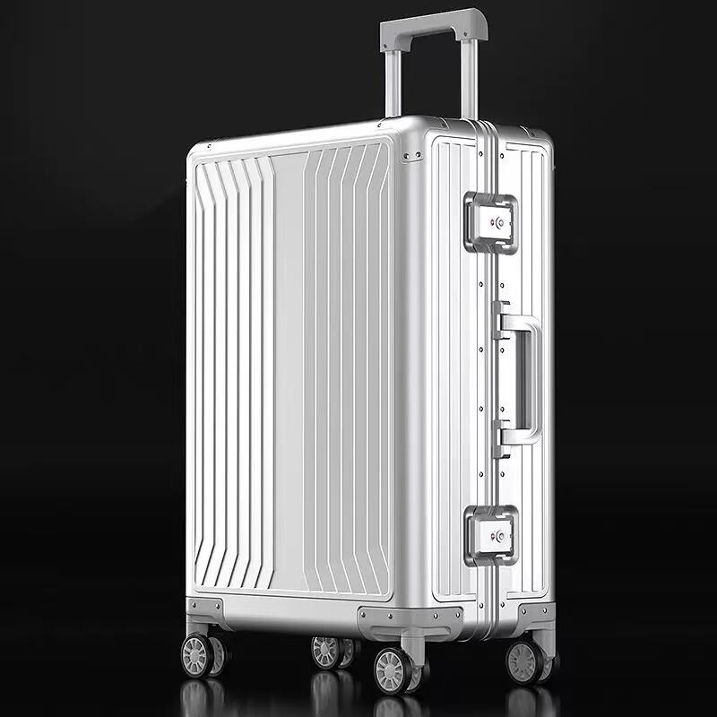 Top-Notch Quality Luxury Vintage Aluminum Suitcase TSA Lock Modern Portable Carry-ons Light Weight Chinese Luggage