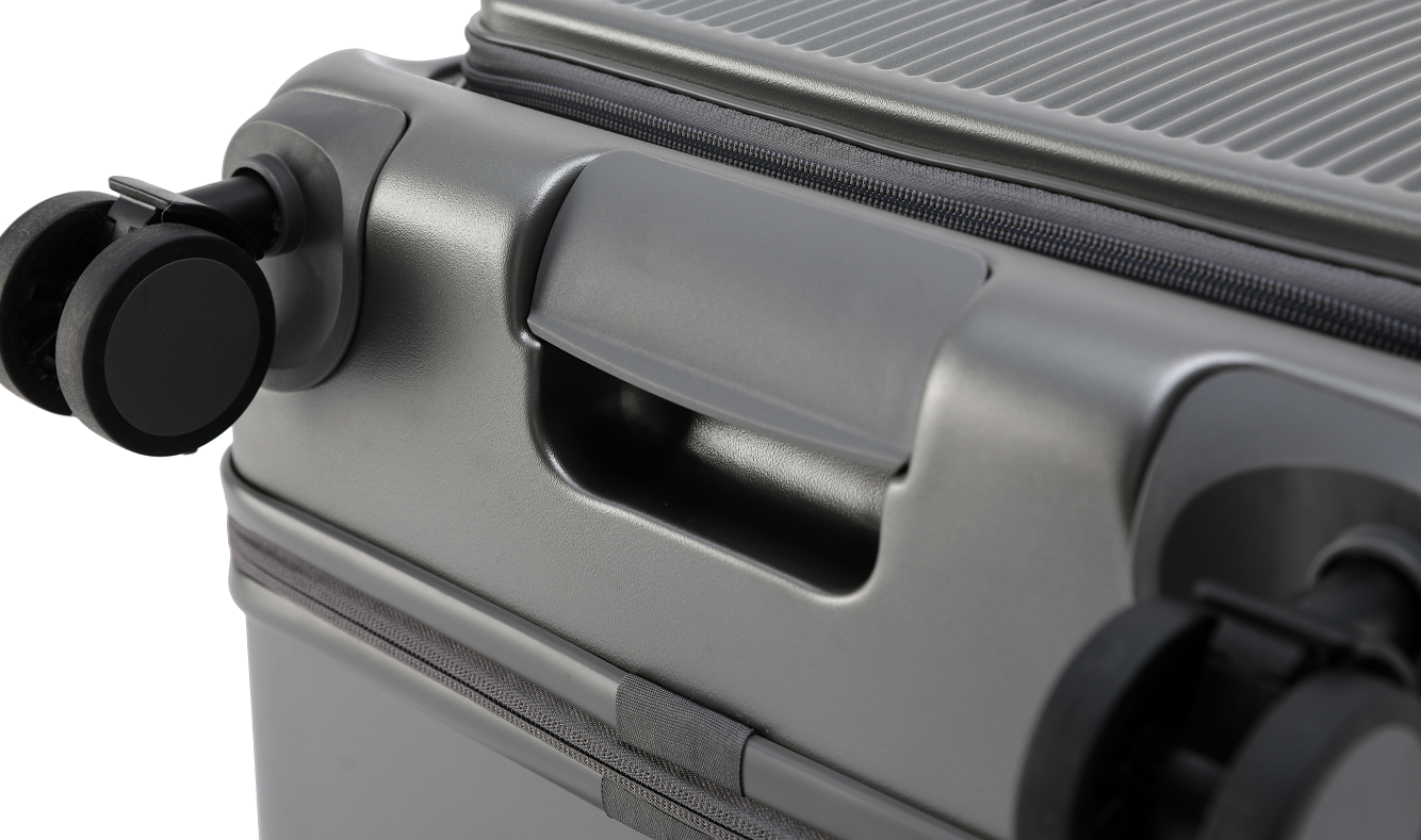 pc aluminum framed hardside checked luggage  walktrip white with double layer zipper and cup holder-1