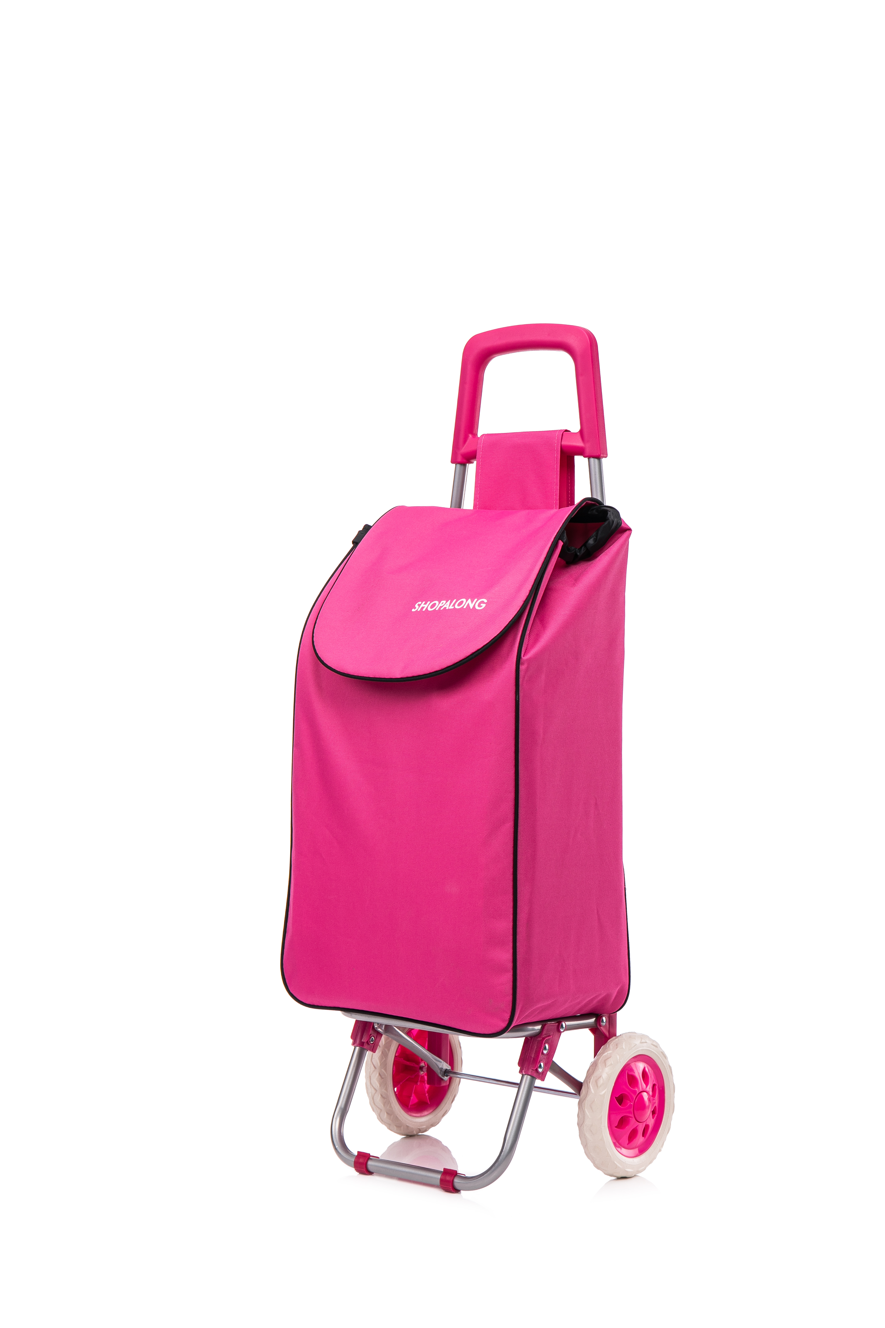 Large Lightweight Shopping Trolley, Hard Wearing With Wheels Foldable Rolling Push Trolly, Grocery Cart Bag Flat-Pack Easy Storage 1.28kg 37Litre