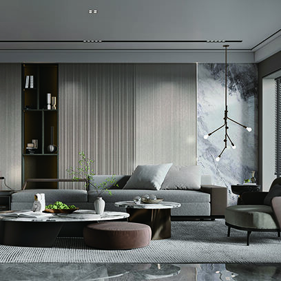 Melinco größere Größe 2800*1200*9mm Marmoroptik durchgehende Linie Holz-Kunststoff-Verbundstoff feste Innenwandplatte