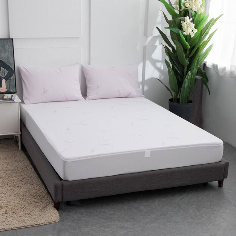 Waterproof Mattress Protector - Polyester Jacquard Lavender Infused