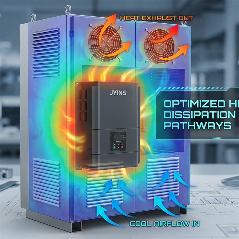 Managing 'Thermal Derating' in high-power inverters: Analyzing the effect of airflow obstruction in cabinets.