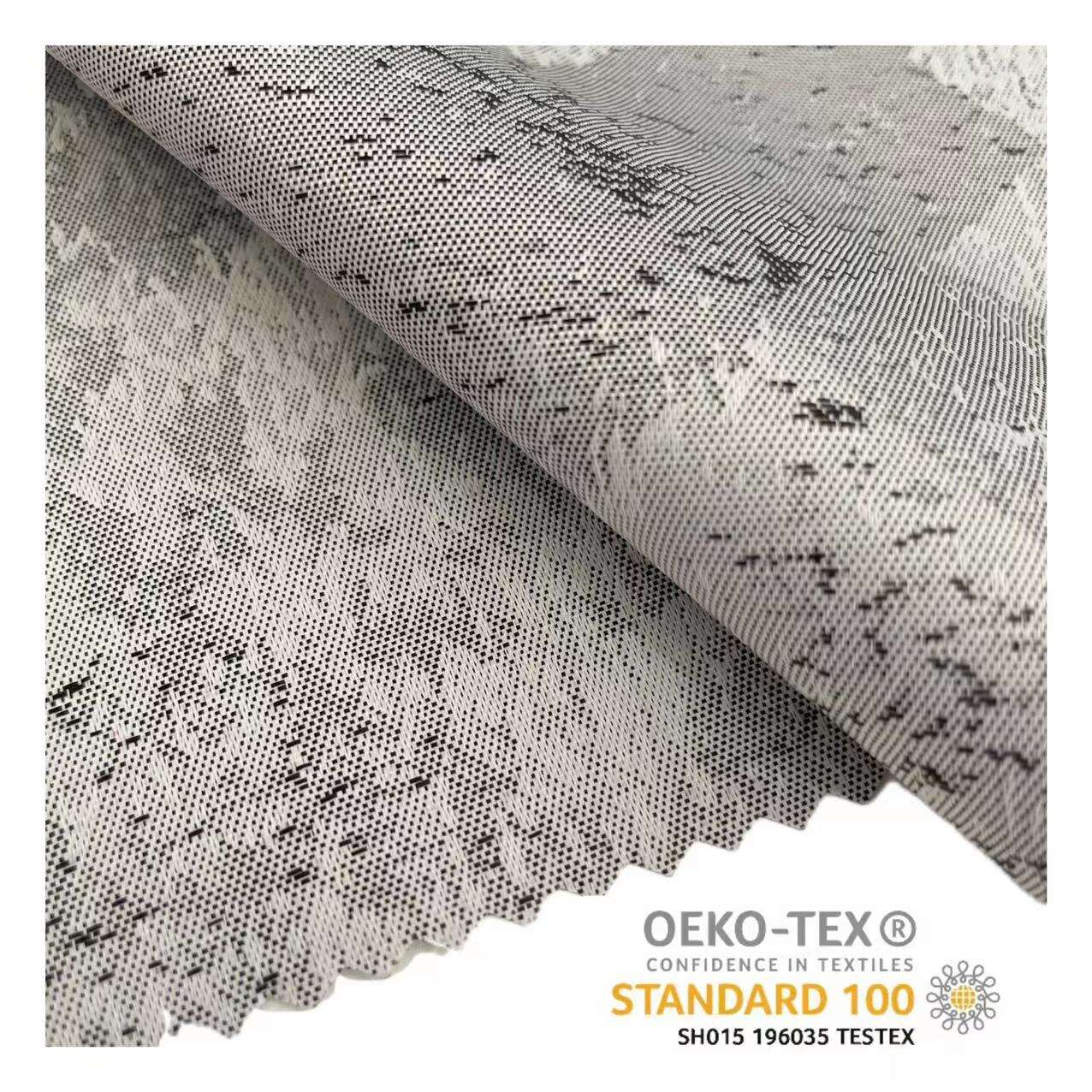 4 PASS Jacquarding Outlook 100% Blackout Fire Retardant Curtain Fabric Rooms Darkening Window Drapes Fabric