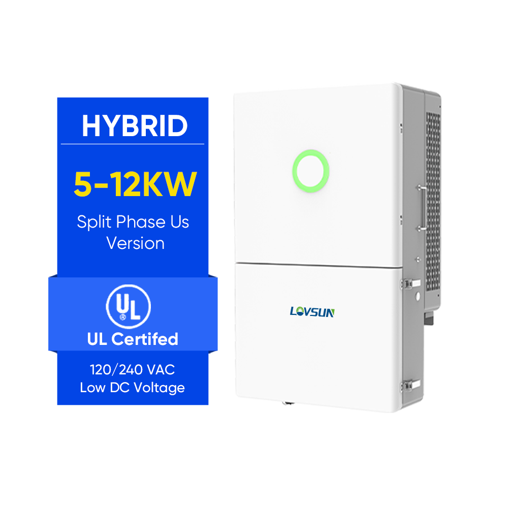 UL Certification 12kw 11.4kw 10kw 9.6kw 8kw 7.6kw 5kw Hybrid Solar Inverter 110v 220v for Residential Use