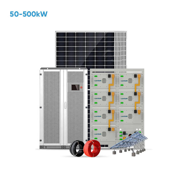 50kw 100KW 150KW 300kw 500kw 1MW Hybridné Solárne Systémy s Litium-Ionovým Akuľom Riešenia Solárnych Panelov pre Obchodné a Prúdohové