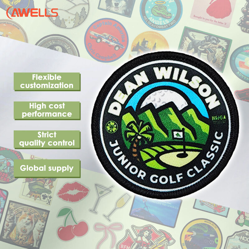 پچ رنگی زیردریایی AWELLS با طرح ساحلی گرد برای پیراهن‌ها و لباس‌های غیررسمی