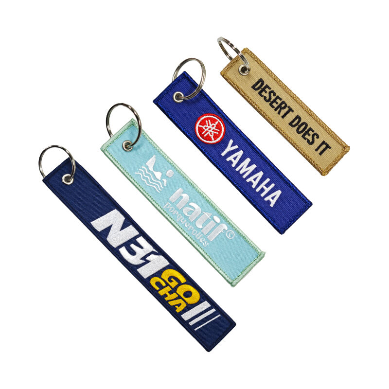 AWELLS Custom Embroidered Fabric Key Tag for Motorcycle and Automotive Enthusiasts