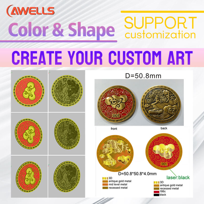 Custom Metal Coin For Hats And Denim Jackets Collection – Premium Zinc Alloy Challenge Coins By AWELLS With 3D relief For Personalized Fashion Accessories