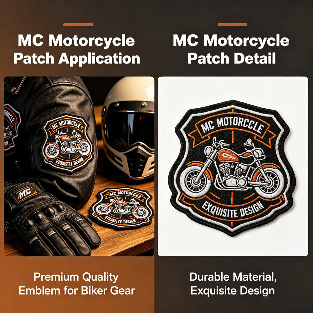 Individuelles MC-Motorrad-Patch – gesticktes Chenille für Biker-Jacken und -Westen