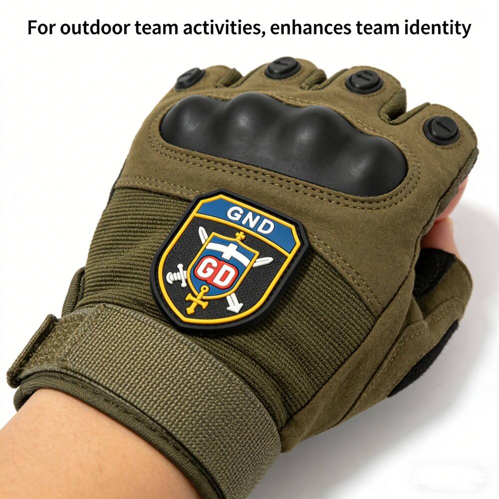 AWELLS Tactical 3D PVC Rubber Patch with Shield Emblem for Outdoor Field Work Gear