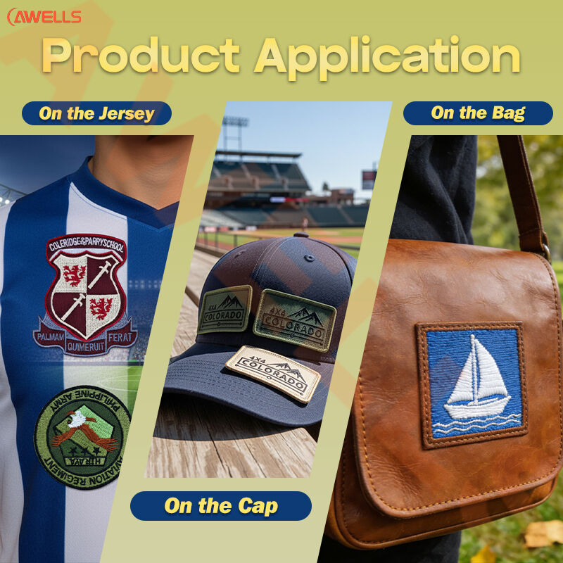 High-Quality Multi-Style Woven Patches Corporate Brand/Outdoor Living/Electrician Service Identity Patches by AWELLS