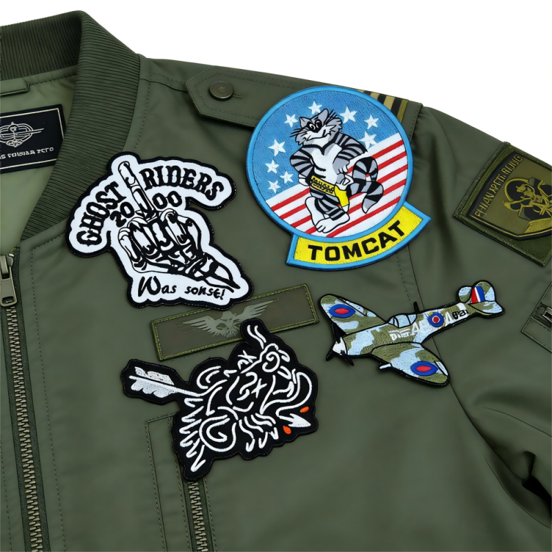 AWELLS Military Style Embroidered Patch Set for Flight Jackets and Tactical Gear
