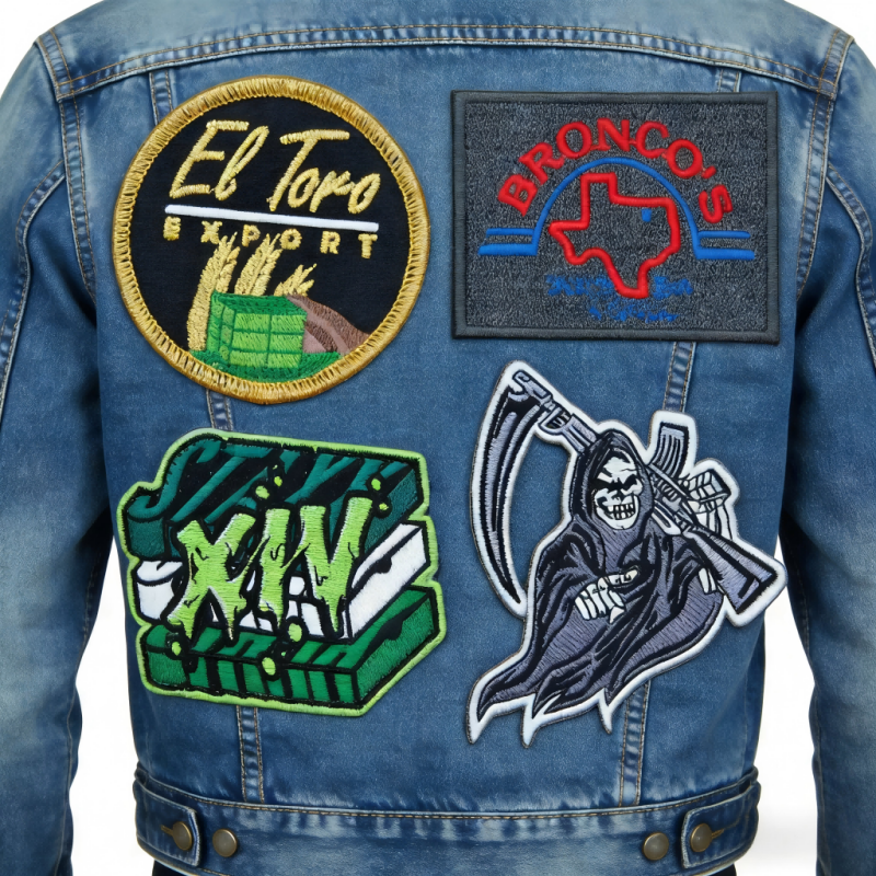 AWELLS Nabor izvirnih izvezenih nalepk v biker stilu za džinske jakne in obleko za motociklistične dejavnosti