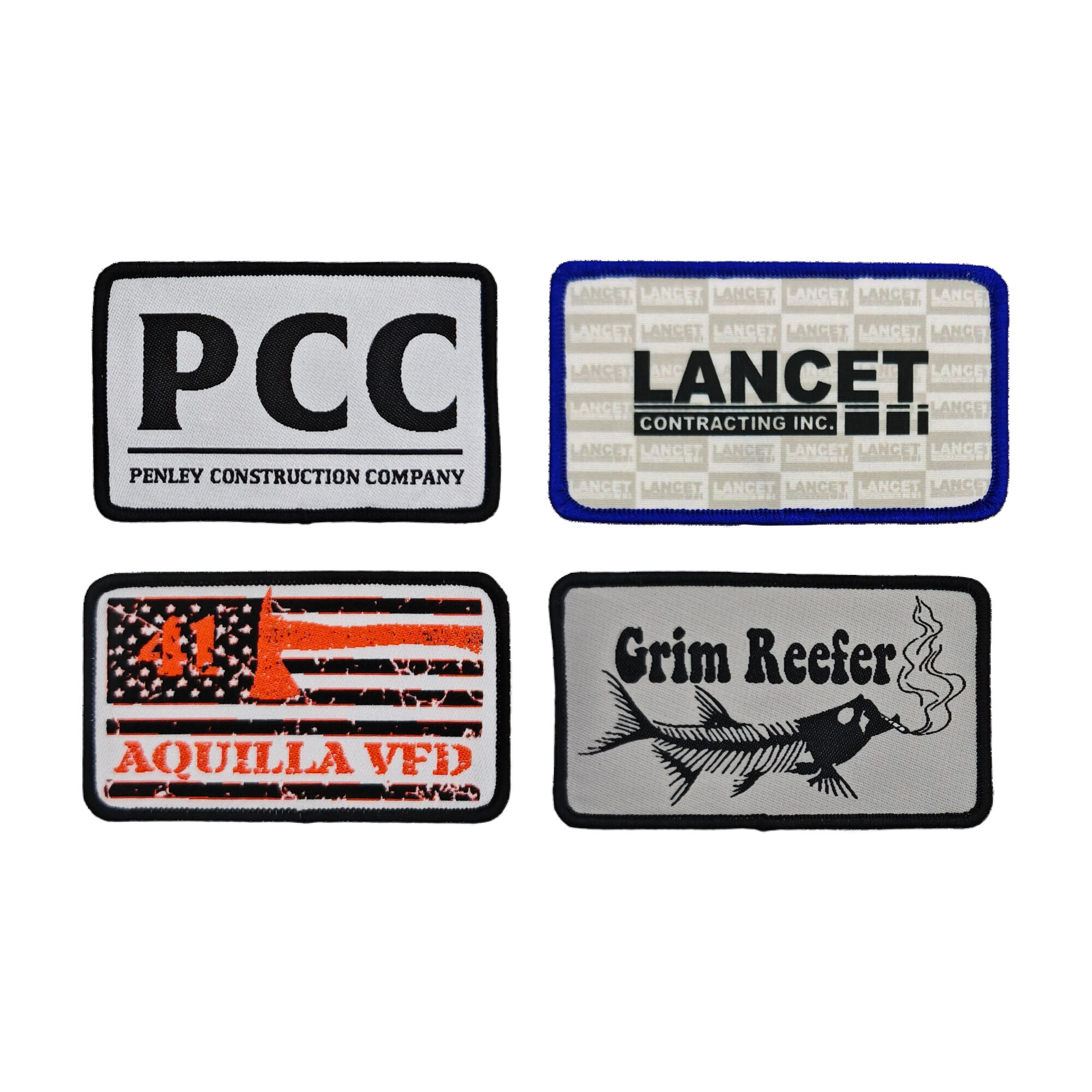 AWELLS Custom Woven Fabric Patches for Company Branding and Uniform Identification