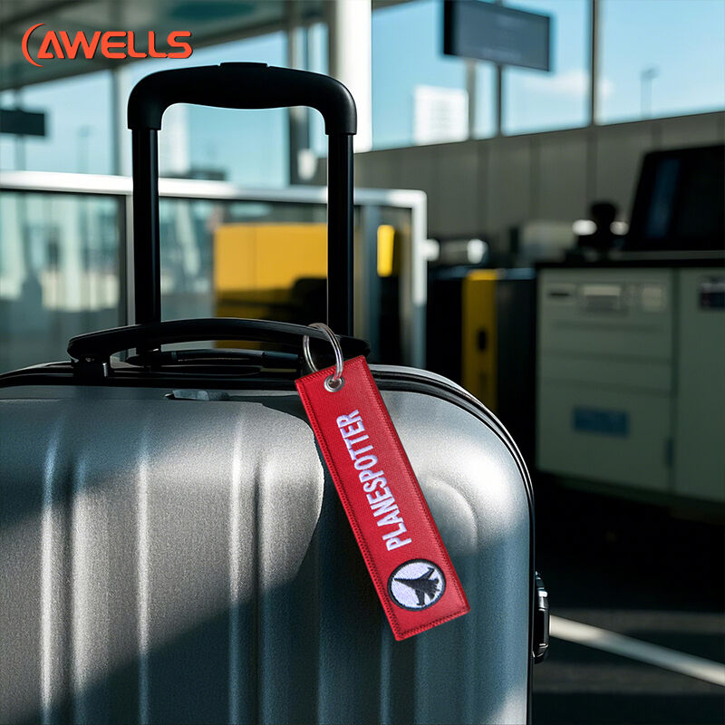 AWELLS Vyšité klíčenky s motivy leteckého průmyslu a outdoorových aktivit – exkluzivní tkané klíčenky s logem Airbus/UTV, exkluzivní dárky pro letecké a outdoorové nadšence