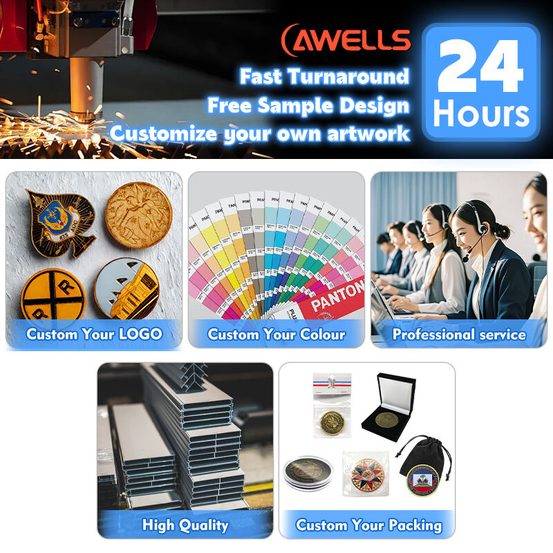 Custom Metal Coin For Hats And Denim Jackets Collection – Premium Zinc Alloy Challenge Coins By AWELLS With 3D relief For Personalized Fashion Accessories