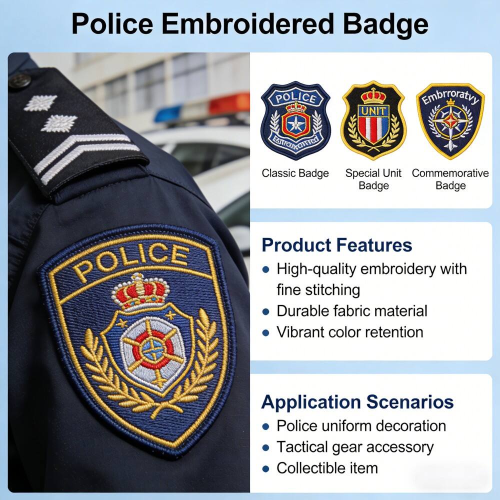 Individuelles Polizei-Emblem mit Stickerei – Dienstgradabzeichen für Uniformen