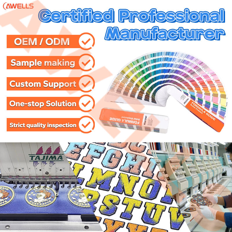 Bunte Chenille-Buchstaben-Patches Alphabet gestickte Patches für Kleidung & Schuluniformen DIY-Dekoration von AWELLS