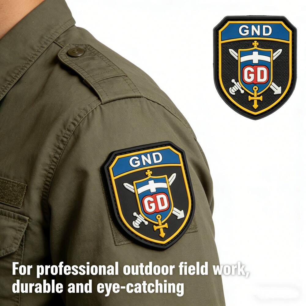 AWELLS Tactical 3D PVC Rubber Patch with Shield Emblem for Outdoor Field Work Gear