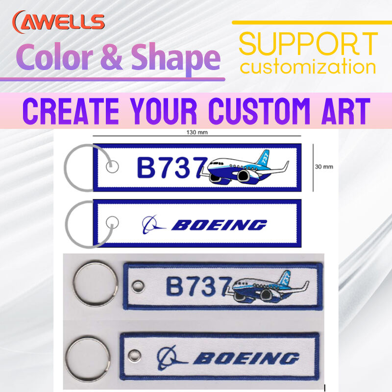 Personalized Embroidered Keychain For Hats And Handbags – Custom Text & Logo Charms By AWELLS For Fashion Accessories