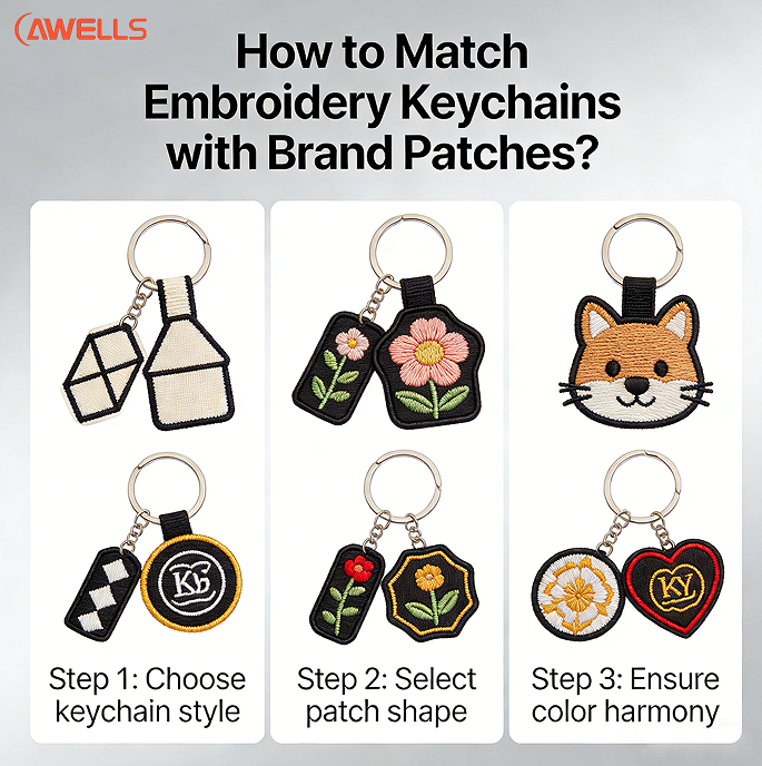 How to Match Embroidery Keychains with Brand Patches?
