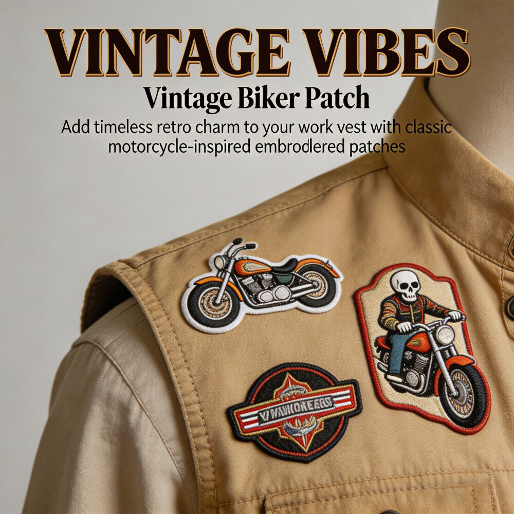Individuelle Motorrad-Patches für Westen – 3D-Chenille- und gestickte Patches für Bikerwesten