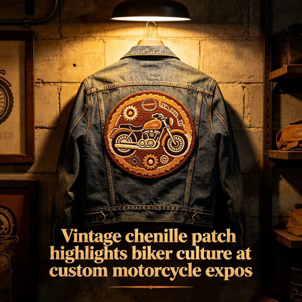 AWELLS ビンテージチニールパッチ：オートバイ博覧会でデニムジャケットにバイカーカルチャーを際立たせます