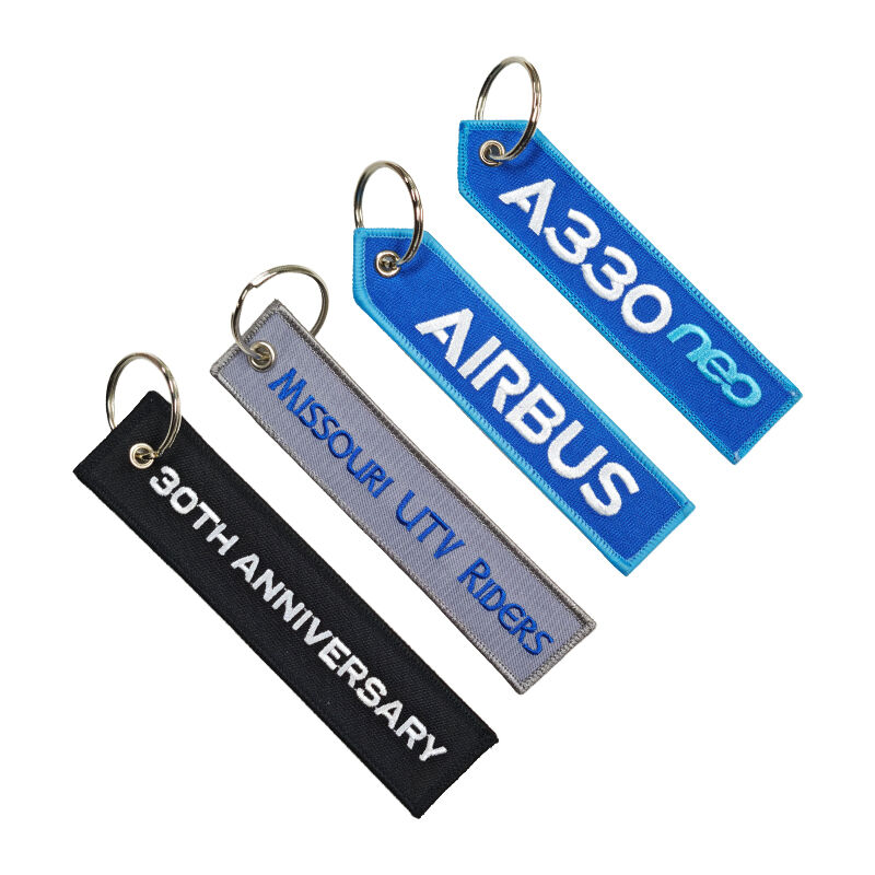 AWELLS Vyšité klíčenky s motivy leteckého průmyslu a outdoorových aktivit – exkluzivní tkané klíčenky s logem Airbus/UTV, exkluzivní dárky pro letecké a outdoorové nadšence