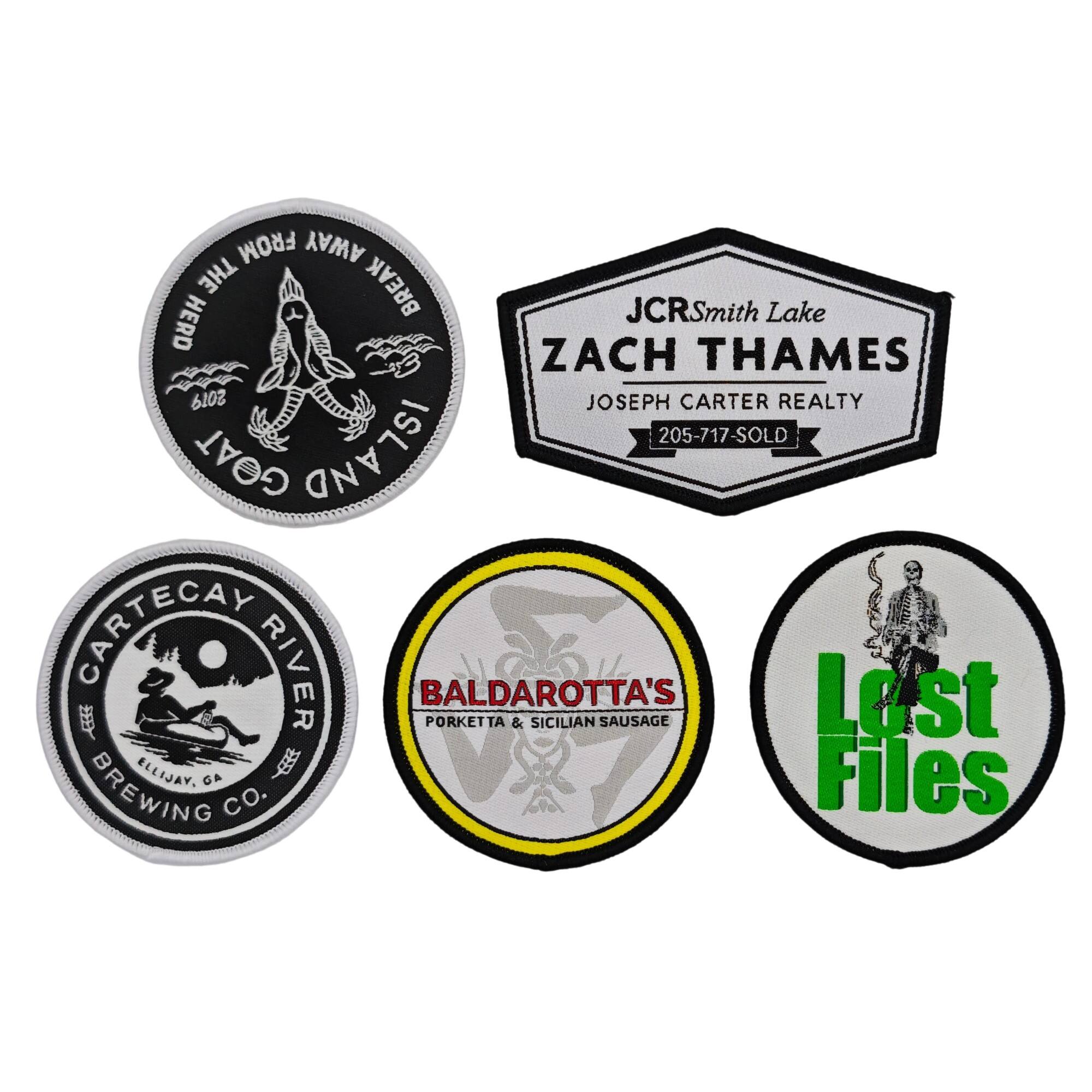 AWELLS Multi-Scene Commercial Woven Patches Food & Beverage / Real Estate / Outdoor Themed Badges for Brand Apparel & Merchandise Decoration