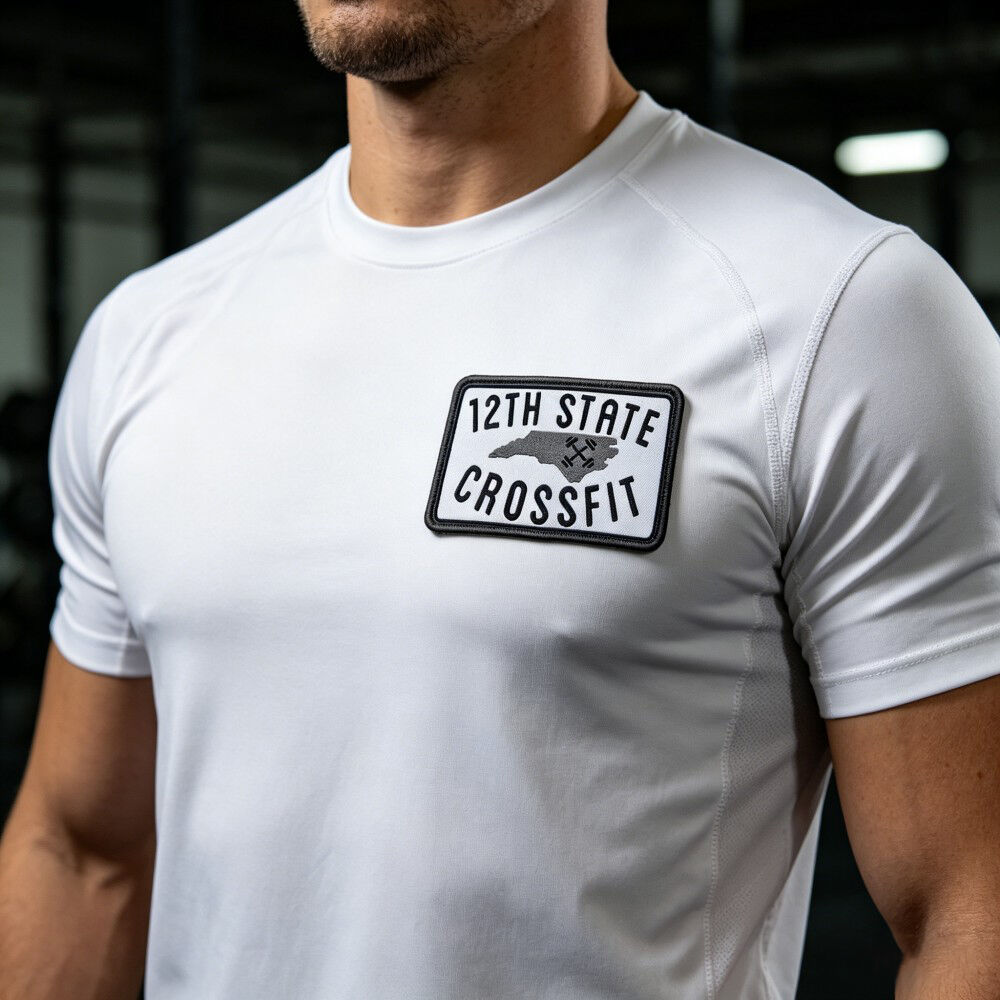 AWELLS:n mukautettu fitness-kudottu koriste, kestävä musta reunusmerkki CrossFit-saliin ja joukkueen yhtenäisvaatteisiin