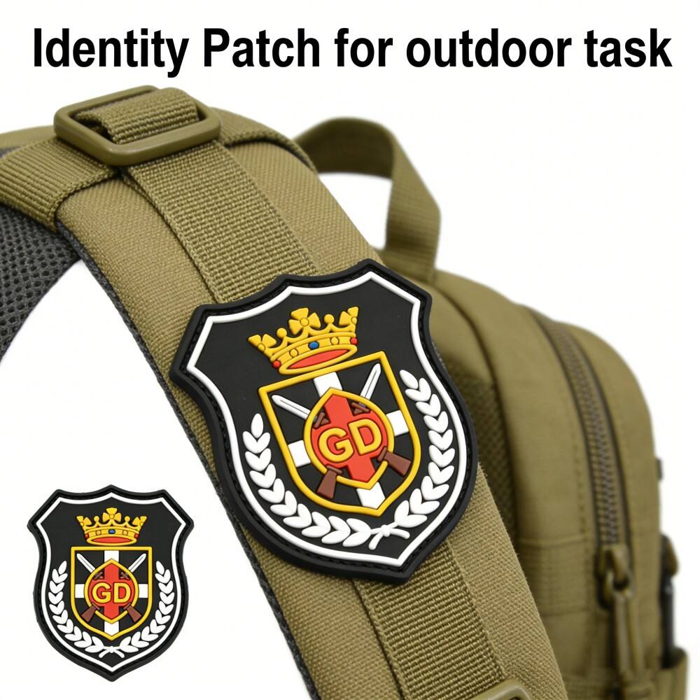 AWELLS Royal Crown Shield PVC Identity Patch for Outdoor Task and Tactical Backpacks