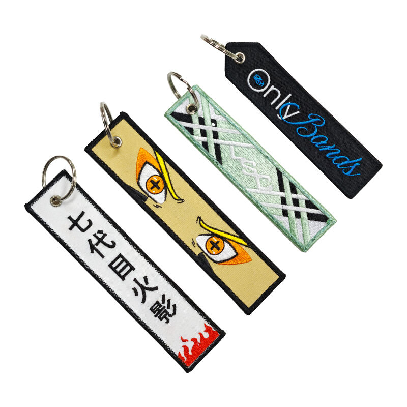 AWELLS Stylish Anime Embroidery Key Tag with Vibrant Patterns for Backpacks and Luggages