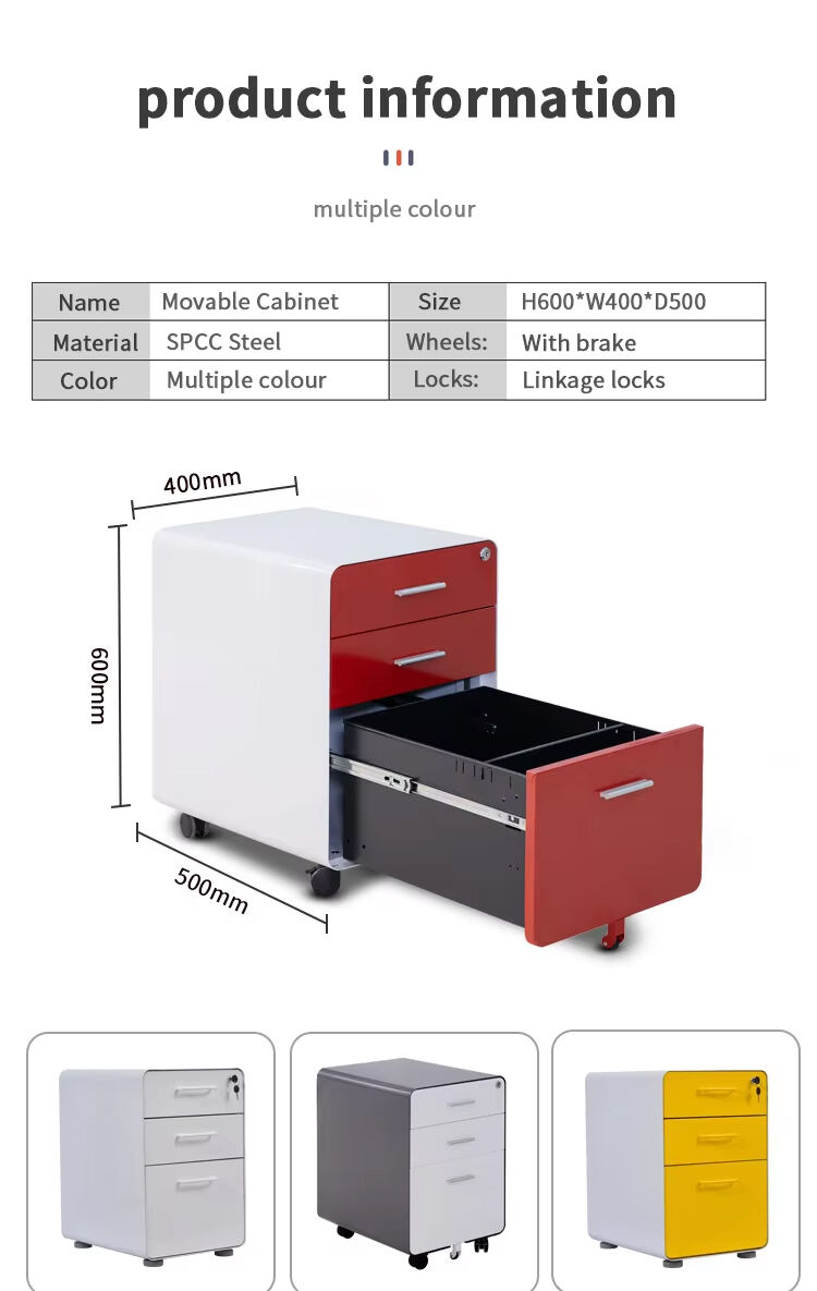  3-Drawer Mobile Pedestal details