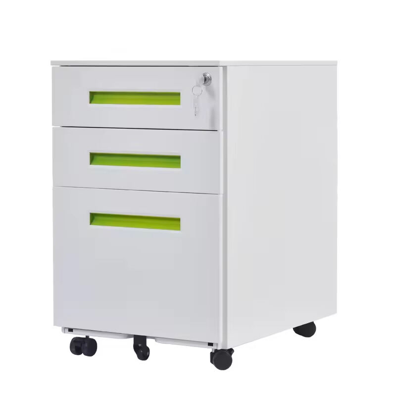 3-Drawer Mobile Metal Pedestal