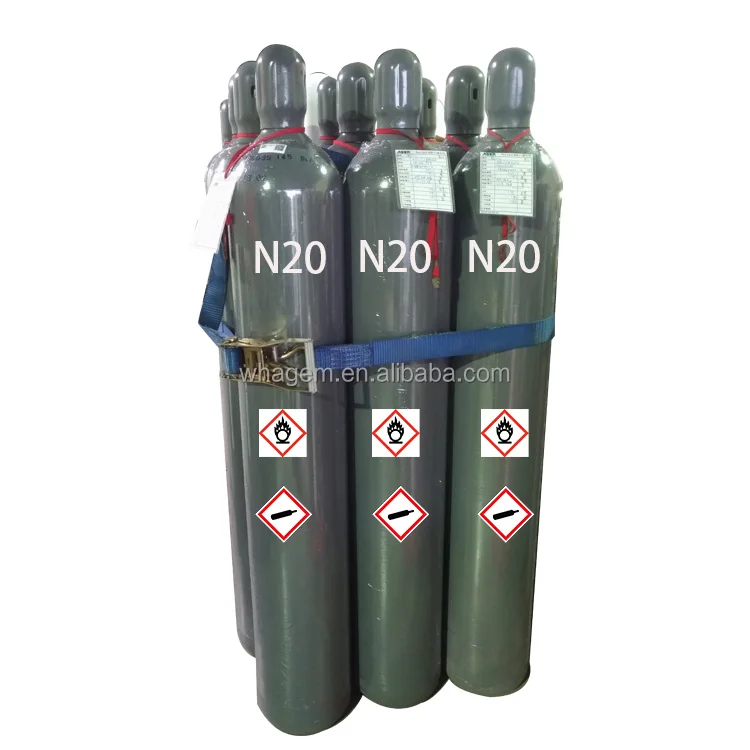 Xi lanh khí thép liền mạch chất lượng cao 40L 99.9% Y tế N2o Nitrous Oxide